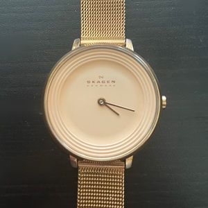 Skagen: Rose gold watch with rose gold face